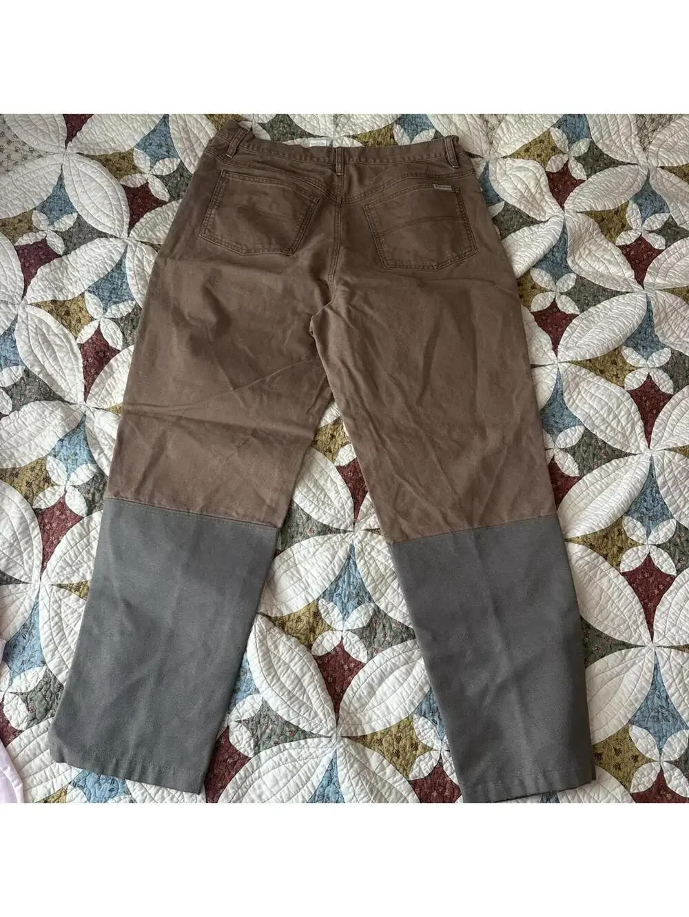 Vintage Columbia color block pants two tone brown size 38x32 pants